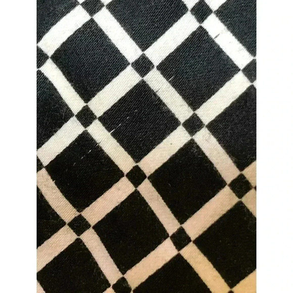 Catherines 2X Button Up Top Tunic Roll Tab Sleeve Black White Windowpane Plaid - Picture 7 of 7